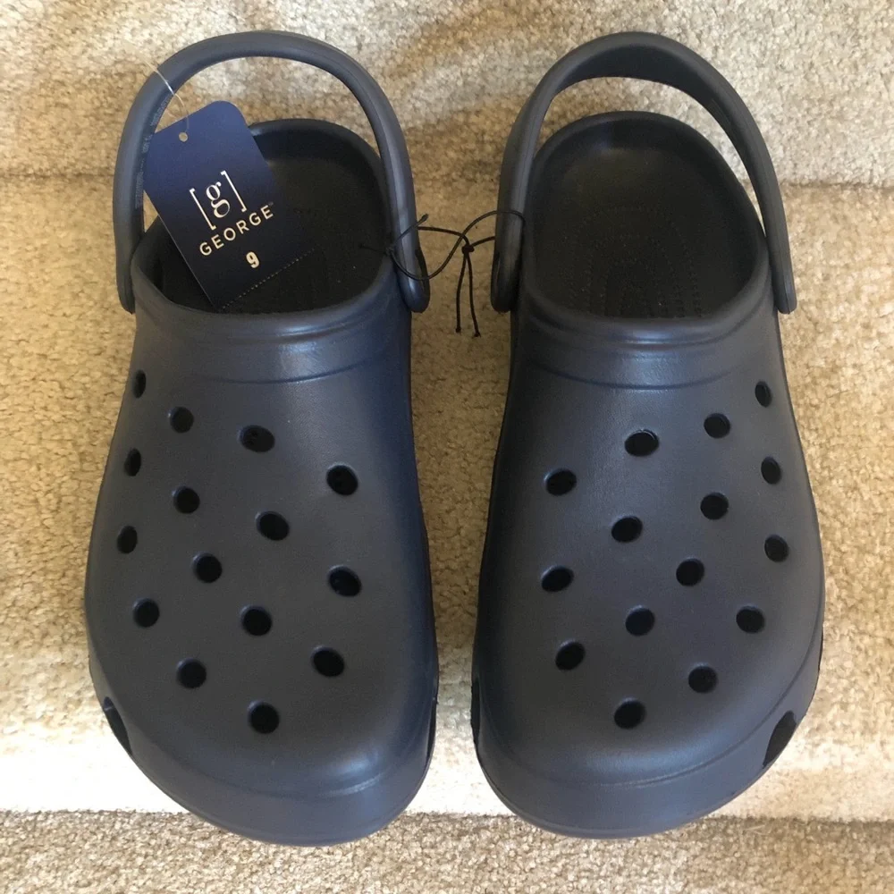 New Men’s George Navy Blue Slip-On Clog Sandals size 9
